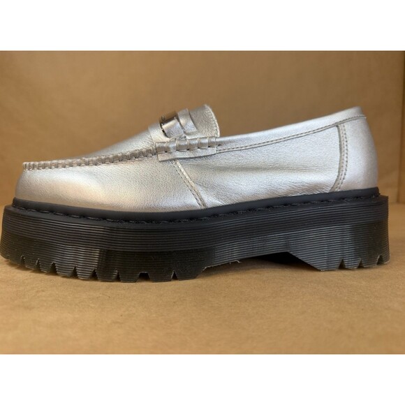 Dr. Martens Penton II Quad Metallic Silver Leather Platform Loafers Sz. M 11/W12 main image 11